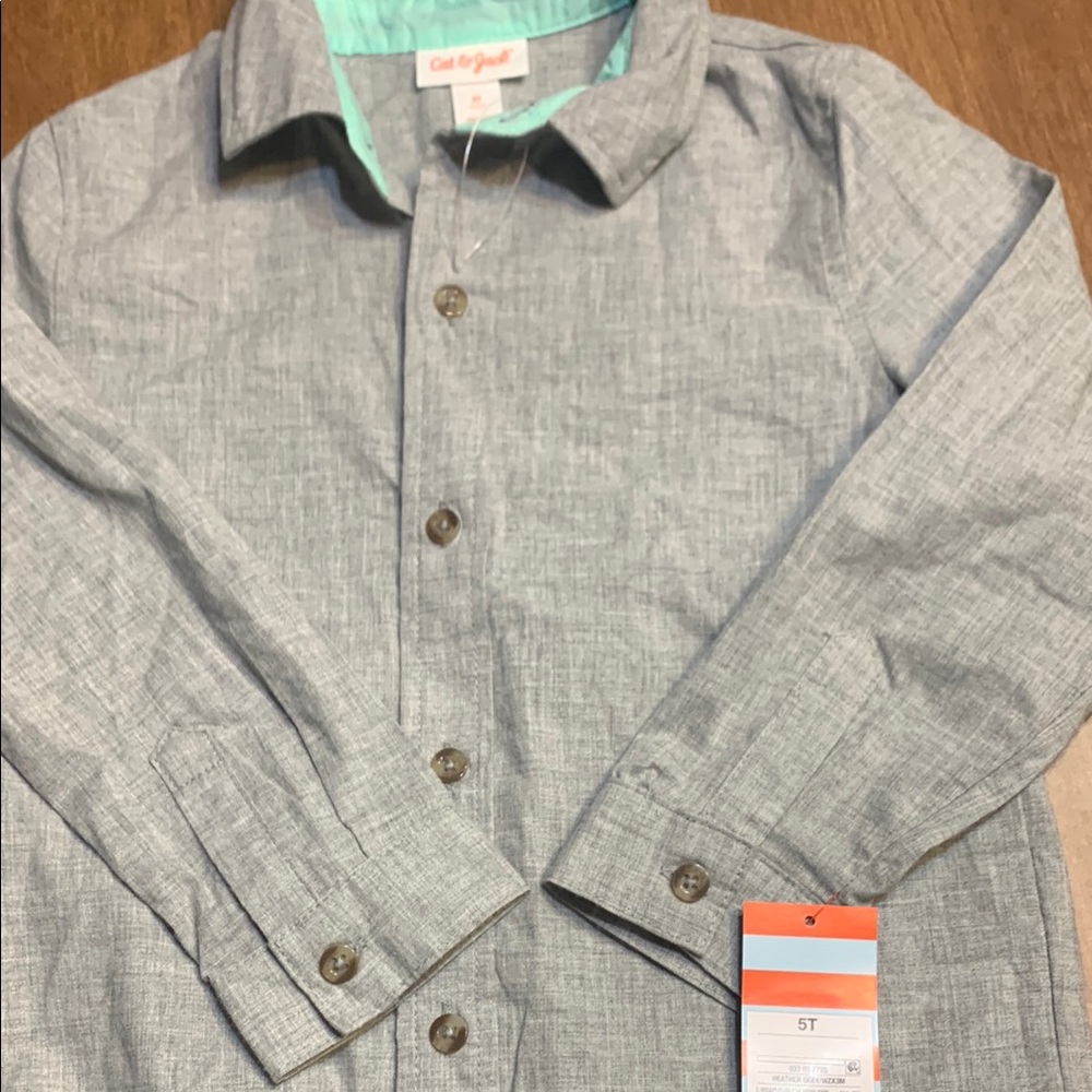 Cat & Jack Gray Button-Up Shirt